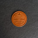 Merry Christmas Leather Coasters - 4" Round or Square - Sold individually or as a Set of 4