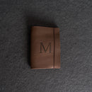 Refillable Personalized Leather Pocket Journal with Professional Elastic Closure