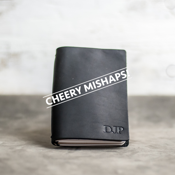 Cheery Mishaps - Refillable Personalized Leather Pocket Journal