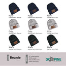 Beanie with Leather Patch Attached - American Flag Stamp