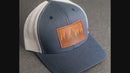 Leather Patch Trucker Style Hat - Dad Stamp