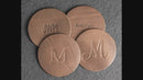 Limited Edition Personalized Green Leather Coasters -  Individual or Set of 4