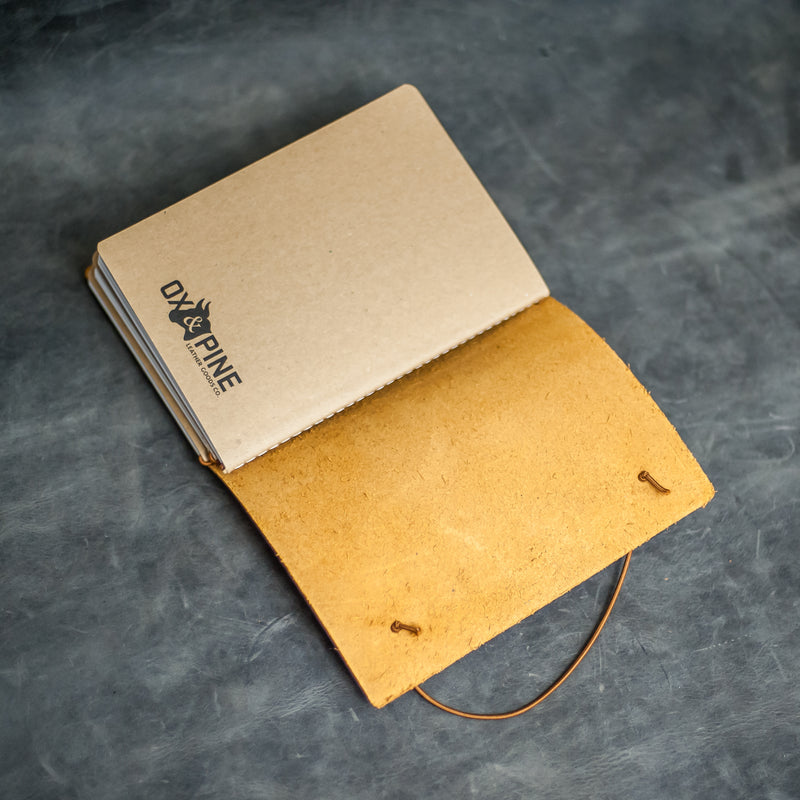 Refillable Personalized Leather Journal with Professional Elastic Closure
