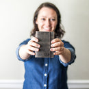 Refillable Personalized Leather Pocket Journal with Professional Elastic Closure