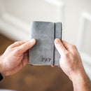 Refillable Personalized Leather Pocket Journal with Professional Elastic Closure