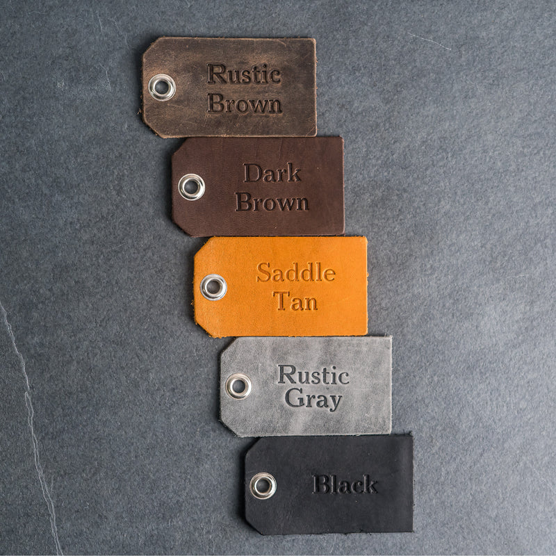 Set of Mr. and Mrs. Design Stamped Leather Luggage Tags