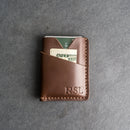 Card Holder Wallet with D-Ring and Optional Wristlet or Lanyard - Personalized Leather Wallet