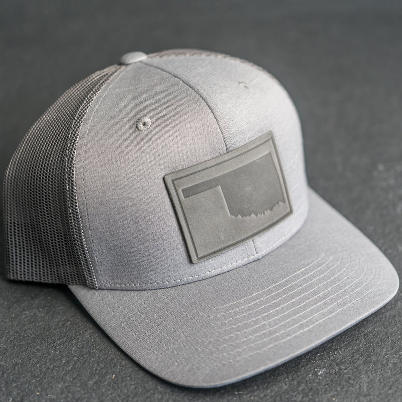 Leather Patch Performance Style Trucker Hat - Oklahoma Stamp
