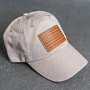 Leather Patch Unstructured Style Hat - American Flag Stamp