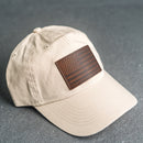 Leather Patch Unstructured Style Hat - American Flag Stamp