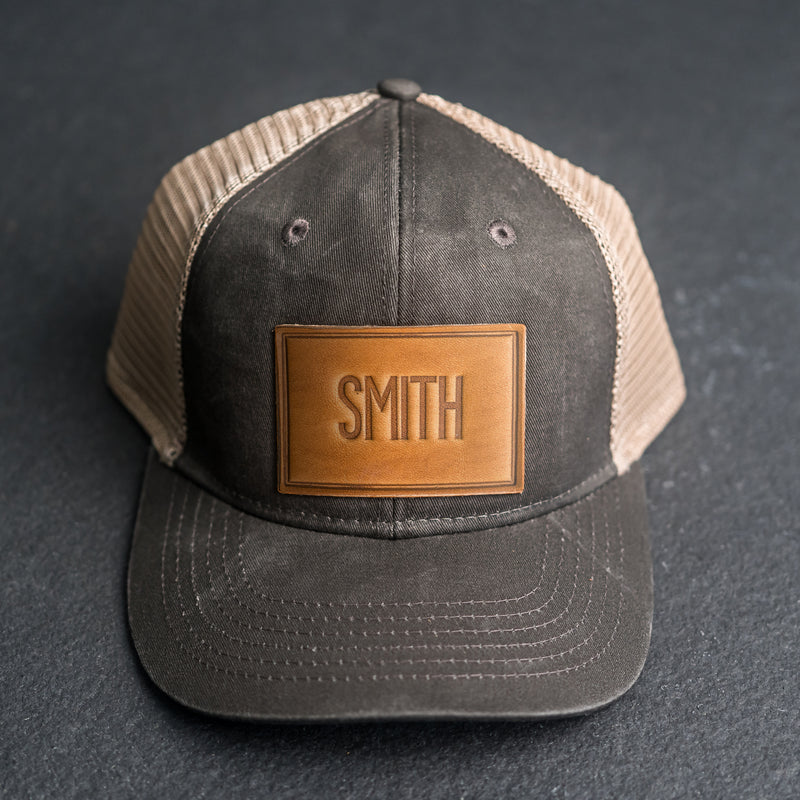Personalized Leather Patch Ponytail Style Hat