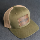 Leather Patch Trucker Style Hat - Fish Stamp