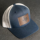 Leather Patch Trucker Style Hat - Texas Stamp