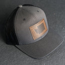 Leather Patch Trucker Style Hat - Washington Stamp