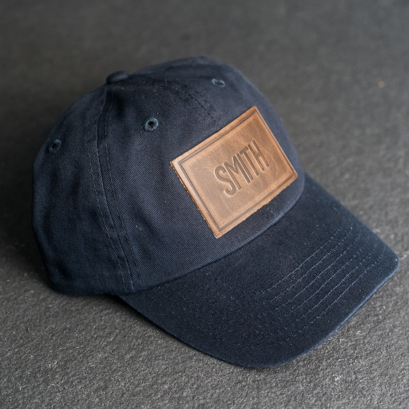 Personalized Leather Patch Unstructured Style Hat