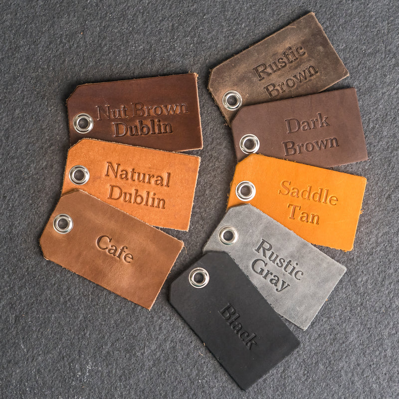 Leather Clothing Tabs - Handmade Stamp Design