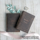 Personalized Leather Vow Book - (First Name)'s Vows (Serif)