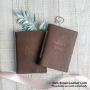Personalized Leather Vow Book - (First Name)'s Vows (Serif)