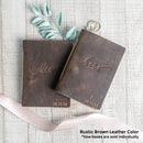 His and Hers Personalized Leather Vow Book with Name and/or Date Pocket Notebook
