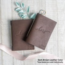 His and Hers Personalized Leather Vow Book with Name and/or Date Pocket Notebook