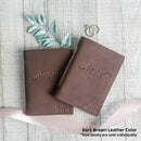 Personalized Leather Vow Book - Vows (Cursive)