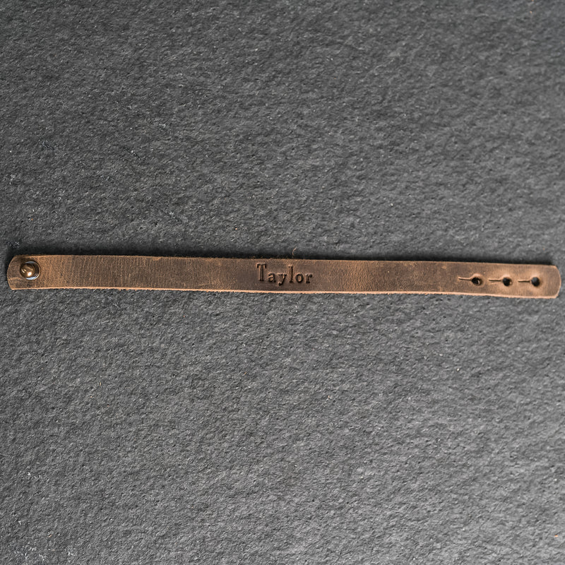 Personalized Leather Single Wrap Bracelet
