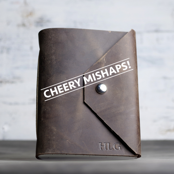 Cheery Mishap Personalized Leather Journal w/ Snap