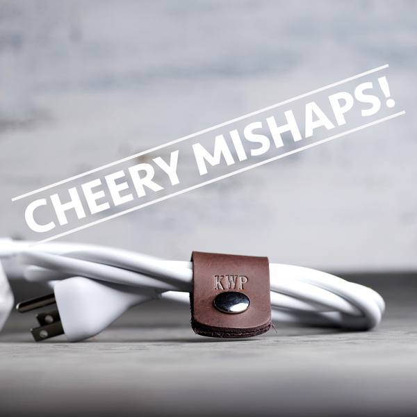 Cheery Mishaps - Leather Cord Wrap For Laptop Chargers