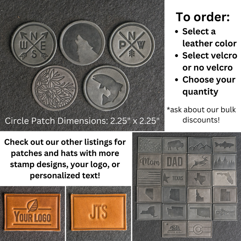 Fish Leather Patches with optional Velcro added - Circle Patch Jumping Fish