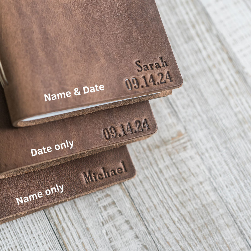 His Vows and Her Vows Personalized Leather Wedding Vow Books Personalized with Name and/or Date