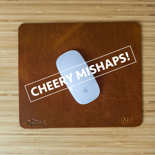 Cheery Mishaps - Leather Mouse Pad