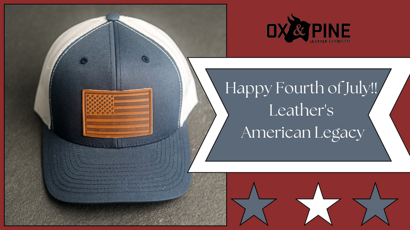 leather American flag patch on trucker hat