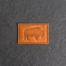 Bison Stamp Leather Patches with Optional Hook and Loop Fastener