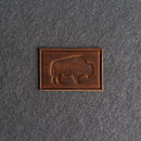 Bison Stamp Leather Patches with Optional Hook and Loop Fastener