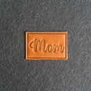 Mom Leather Patches with Optional Hook and Loop Fastener