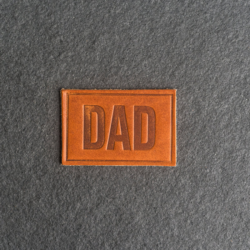 Dad Stamp Leather Patches with optional Velcro added