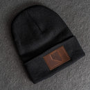 Beanie with Leather Patch Attached - Nevada Stamp