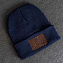 Beanie with Leather Patch Attached - Arizona Stamp
