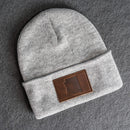 Beanie with Leather Patch Attached - Arizona Stamp
