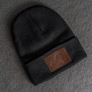 Beanie with Leather Patch Attached - New York Stamp