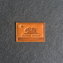 California Flag Leather Patches with Optional Hook and Loop Fastener