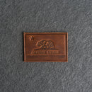California Flag Leather Patches with Optional Hook and Loop Fastener