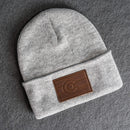 Beanie with Leather Patch Attached - Colorado Flag Stamp