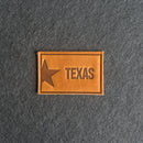Texas License Plate Leather Patches with Optional Hook and Loop Fastener