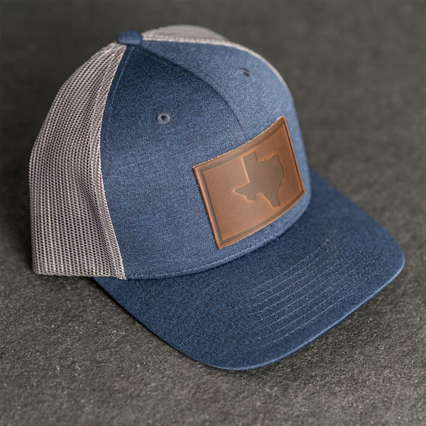 Leather Patch Performance Style Trucker Hat - Texas Stamp