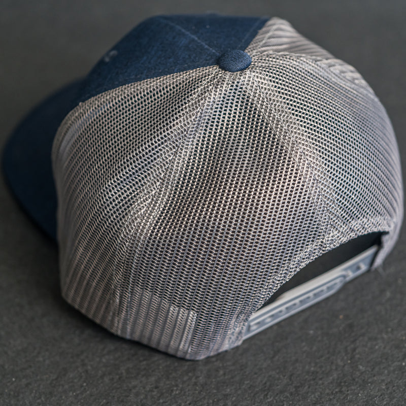 Leather Patch Performance Style Trucker Hat - Deer Stamp
