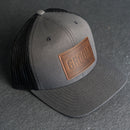 Leather Patch Trucker Style Hats - Bride and Groom (block)