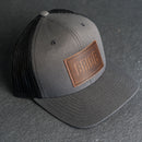 Leather Patch Trucker Style Hats - Bride and Groom (block)