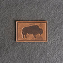 Bison Stamp Leather Patches with Optional Hook and Loop Fastener
