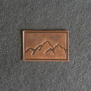 Mountain Range Leather Patches with Optional Hook and Loop Fastener